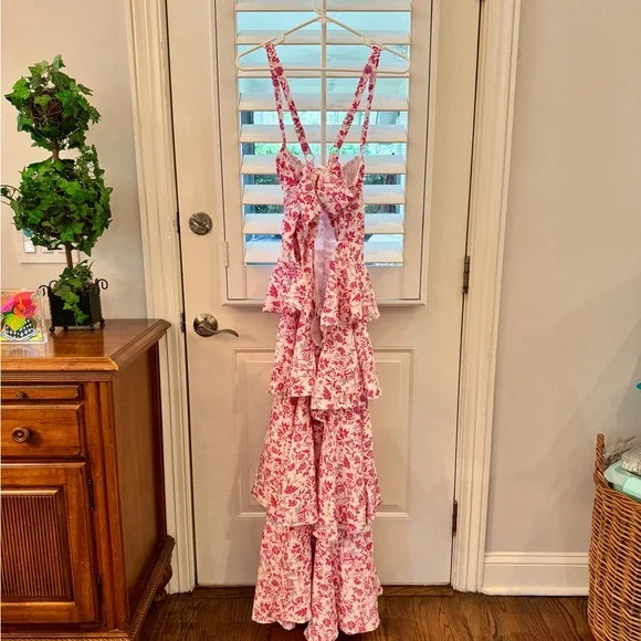 Selfie Leslie Midi Pink Ruffle Dress - Picture 2 of 10